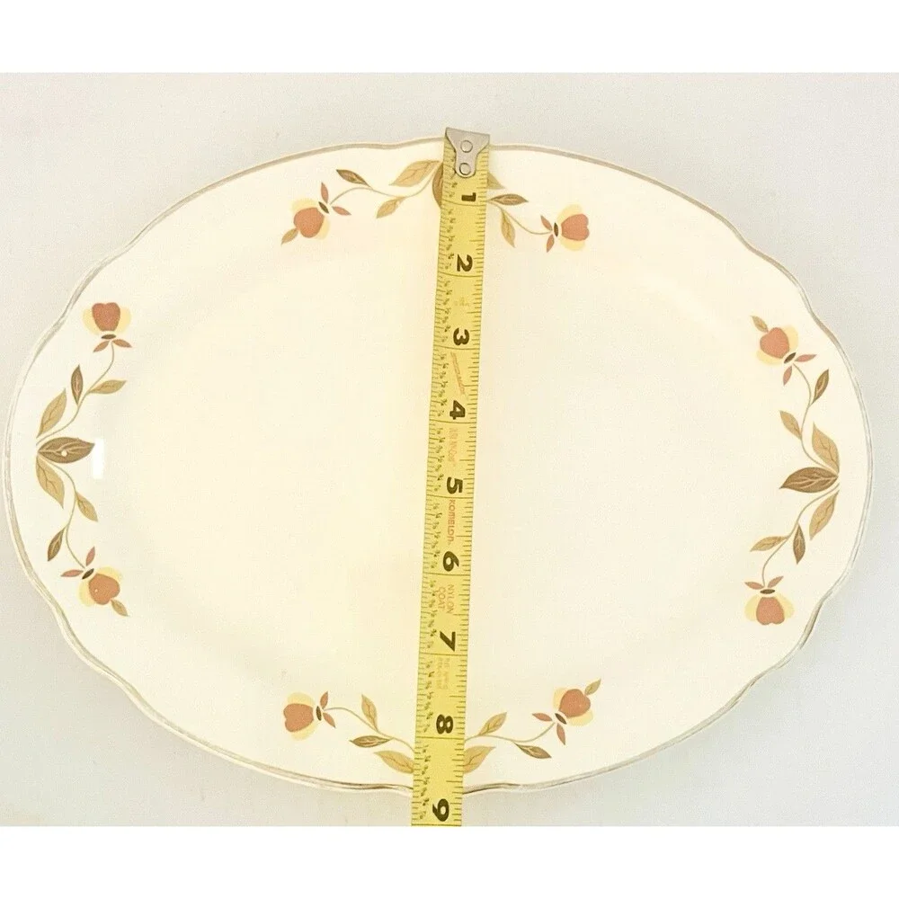 Autumn Leaf Hall China Mary Dunbar Oval Serving Platter 9” Vintage